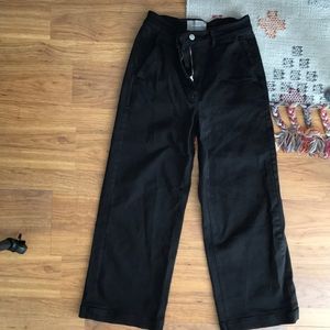 Everlane black denim wide leg crops